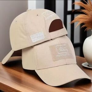 Glock Embroidered Hat w/Velcro Strap     (Tan)